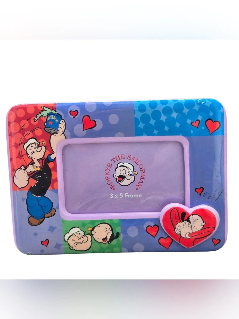 Vintage 2003 Popeye & Olive Oyl 3x5 Decoupage Picture Frame Set of 2